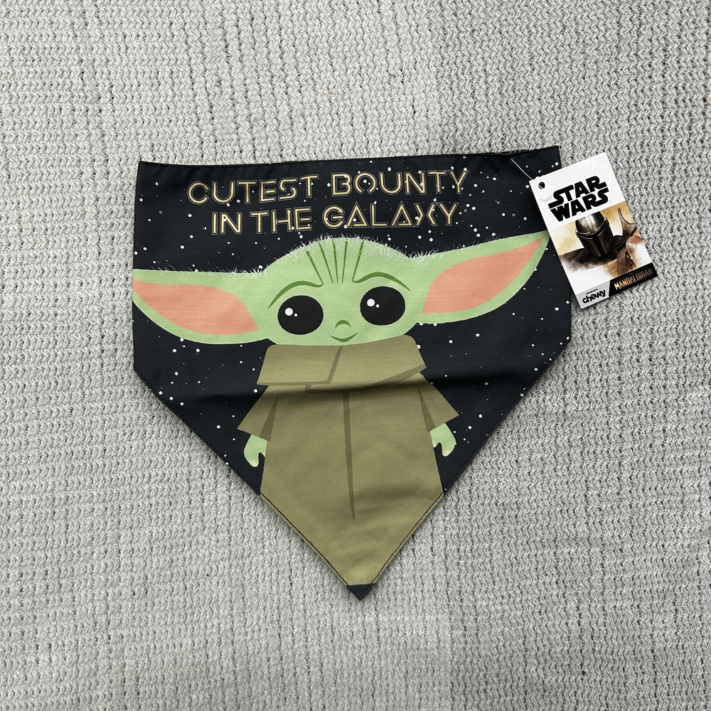 Star Wars Dog Bandana with Green Character and Black Background
